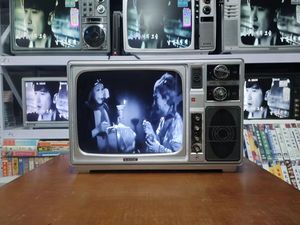 70-80年代黑白电视 老式黑白电视机 黑白电视可播放.彩色电视机