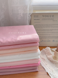少女心床单~0.9米单人床粉色斜纹被单全棉单件纯棉床笠床罩可定做