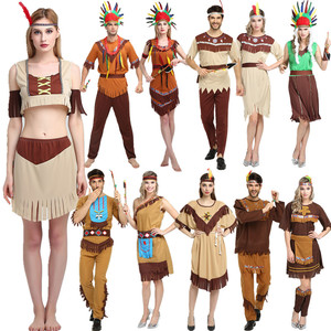 万圣节cosplay衣服化妆舞会印第安原始人猎人野人服装男女演出服