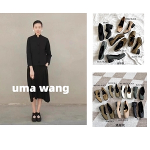 24春夏补货 国内现货 UMA WANG   高跟 平底 做旧芭蕾单鞋
