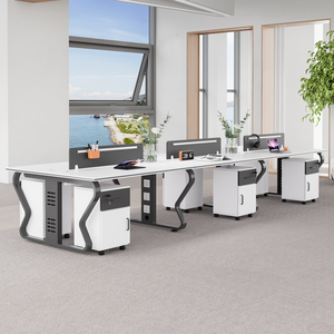 免费开票钢架白色职员办公室桌椅组合4四6六卡座电脑桌子工位家具