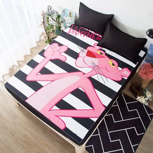 卡通粉红豹儿童床笠1.2单人床垫防滑保护套双人1.5X2米棕垫床罩子