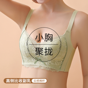 桃花季官网旗舰店内衣女小胸聚拢夏季薄款收副乳防下垂胸罩2023新