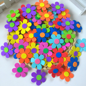 彩色EVA手工制作 海绵贴纸 不干胶贴片 幼儿玩具DIY贴画 泡沫花朵