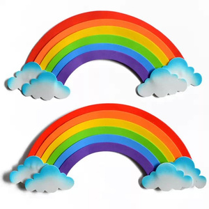 幼儿园教室墙面装饰 泡沫装饰环境布置贴图 雨后彩虹 彩虹雨新货