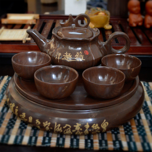 雅趣正宗原产地纯天然木鱼石整套功夫茶具茶壶茶盘非紫砂陶