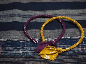 原创古布绳单圈细定制情侣款紫色黄色设计手链翻毛个性小众独特