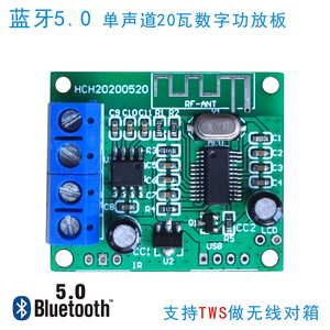 华城声蓝牙5.0单声道20瓦支持TWS对箱有源音箱吸顶壁挂音响功放板