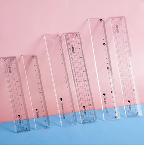 有机玻璃亚克力长直尺30cm透明塑料尺子测量学生制图文具高精度
