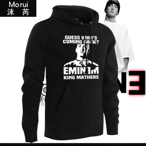艾米纳姆Eminem阿姆连帽卫衣男女埃米嘻哈音乐衣服加绒外套带帽衫