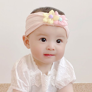 婴儿帽子夏季薄款初生幼儿女宝宝护卤门发带洋气新生儿护头囟胎帽