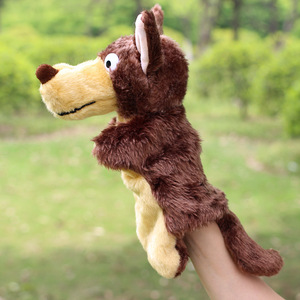 新款毛绒玩具手偶大灰狼动物造型玩偶包邮游戏道具布偶兔子和狼