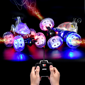 儿童玩具遥控车360度翻斗特技车遥控车充电带灯光音乐遥控器玩具
