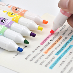 荧光笔标记记号笔创意彩色印章学生用粗划重点糖果色套装一套闪光银光的笔