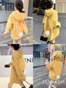 韩国秋冬亲子童装女宝宝羊绒大衣中长款加厚母女装羊毛呢韩版外套