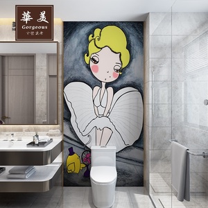卫生间瓷砖背景墙3d现代简约 厨房浴室厕所墙砖 艺术玄关厨卫梦露