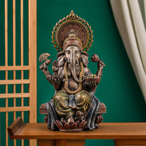 泰国象神摆件家居玄关象鼻神伽尼萨模型大圣欢喜天装饰东南亚财神