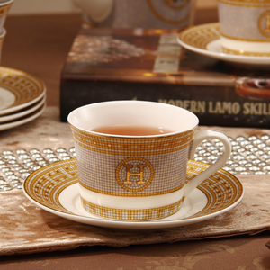 欧式陶瓷咖啡杯碟带勺子套装三件套现代风简约家用聚会茶杯花茶杯