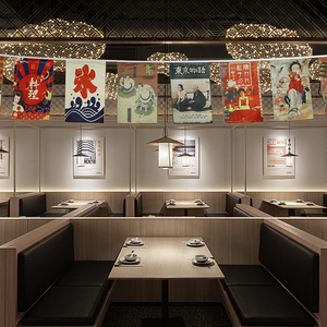 日式挂旗吊旗串旗居酒屋装饰小彩旗寿司店创意旗帜日本料理店和风