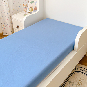 定做纯色纯棉床笠单件双层纱120儿童床罩床单婴儿床垫保护套全棉