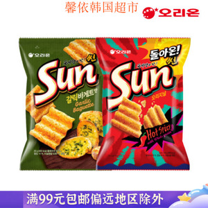 韩国进口零食品ORION好丽友SUN太阳锅巴味膨化片辣味膨化80g袋装