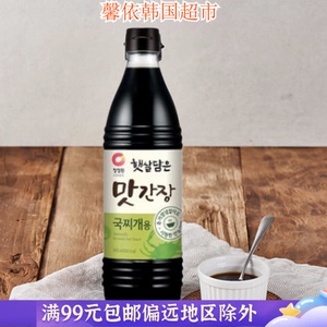 韩国进口食品清净园红烧汤用酱油炖炒酱油韩式料理调味品840ml瓶