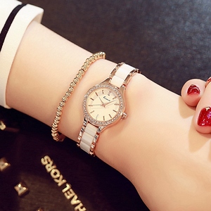 金米欧韩版潮流时尚简约真陶瓷表带防水女士石英手链学生时装手表