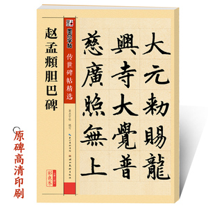 传世碑帖第二辑赵孟俯胆巴碑楷书墨点毛笔字帖经典碑文老原碑帖拓本拓片真迹还原石碑文彩色放大对照本官方正版赵孟俯毛笔字帖