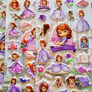 苏菲亚儿童贴纸迪士尼公主卡通3D立体宝石钻贴女宝宝奖励玩具贴画
