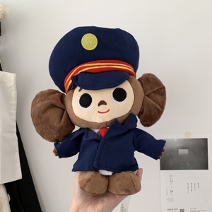 【现货】日本Cheburashka大耳猴绝版限定列车长玩偶公仔中古玩具