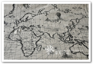 DIY布艺手工布料 韩国定位棉麻 世界地图 map of the world