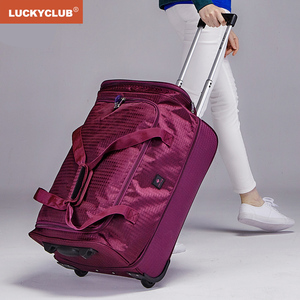 Lucky Club拉杆背包旅行包女男手提帆布滑轮超大容量箱双肩行李袋