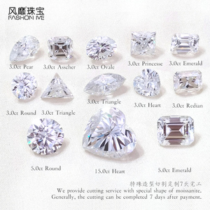 戒指定制莫桑石vvs1裸石D色1ct10克拉原石证书moissanite裸钻工厂