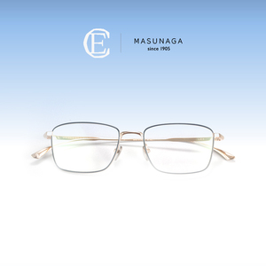 MASUNAGA增永眼镜日本手工眼镜纯钛轻质舒适方框镜架近视眼镜LEX