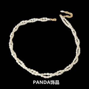 PANDA饰品 缠绕双层珍珠choker 温柔淡水珍珠编织项链锁骨链女