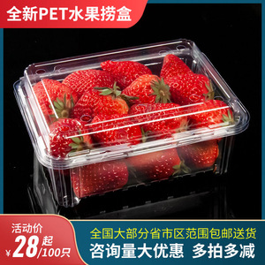 加厚一次性水果盒带盖透明塑料打包盒保鲜盒果切蔬菜糕点长方形