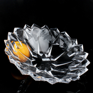 德力冰恋玻璃果盘加深果盘时尚玻璃果盘透明玻璃盘新款玻璃水果盘