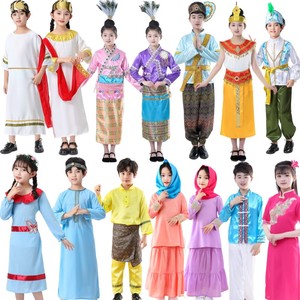 儿童马来西亚阿富汗中东阿拉伯欧洲表演服印度尼西亚越南演出服装