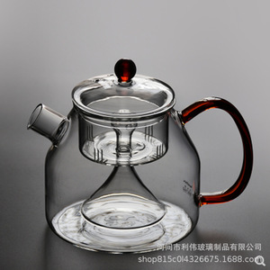玻璃蒸茶壶 电陶炉煮茶器高硼硅加厚耐热玻璃蒸汽茶壶功夫茶壶