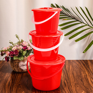 喜蛋小桶调油漆塑料桶摘草莓桶小红桶手提小水桶美术画画洗毛笔桶