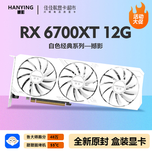 撼影 AMD RX 6700XT 12G 游戏吃鸡lol全新台式机电脑主机独立显卡