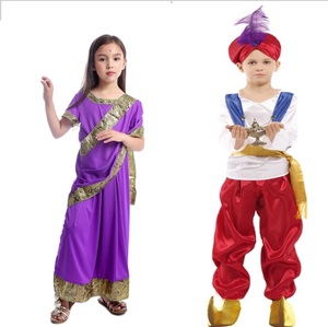 中亚哈萨克斯坦传统文化民族服饰儿童小男孩女生衣服装表演青少年