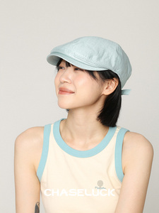 日系薄荷曼波贝雷帽女韩版显脸小前进帽夏季小众报童帽男八角帽子