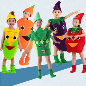 儿童西兰花先生的理发店演出服幼儿园绘本剧舞台表演服装茄子衣服