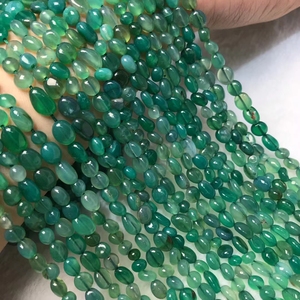 天然水晶 绿波斯湾玛瑙随形散珠随型半成品长链 手链项链配珠饰品