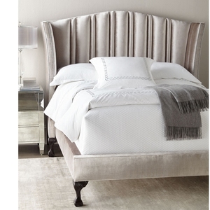 美式布艺床北欧卧室1米8双人床欧式造型高背床简约现代时尚别墅床