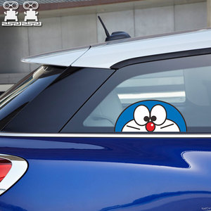 机器猫爬窗玻璃汽车贴纸 搞笑哆啦A梦叮当卡通装饰挡小划痕车身贴