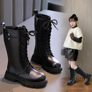 ABC儿童靴子女童马丁靴2023冬季防滑罗马靴洋气百搭时尚靴韩版潮
