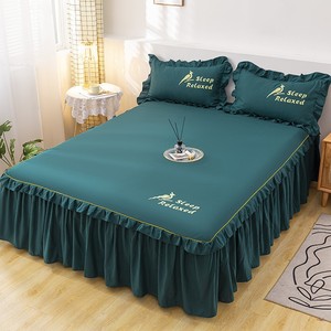 床裙单件纯棉高端床笠奢华防滑裙式床单二合一床罩加宽加大1米8