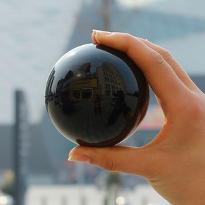 天然黑曜石原石球摆件黑色水晶球家居办公室装饰装修材料小球圆球